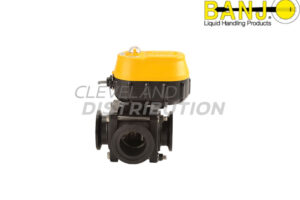 2" MEVX On/Off Full Port Side Load Electric Valve, banjo manifold flange connections for agricultural sprayers