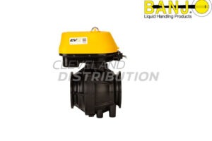3" MEVX On/Off Full Port Electric Valve, banjo manifold flange connections for agricultural sprayers