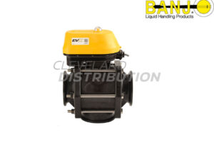 3" MEVX On/Off Full Port Bottom Load Electric Valve, banjo manifold flange connections for agricultural sprayers