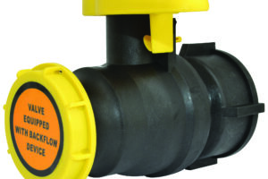 IBC Valve 2" Cam Viton Seal Yellow Cap 60mm Collar Thread Check Valve W/ Label On Cap