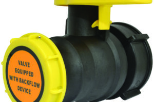IBC Valve 2" Cam Viton Seal Yellow Cap 75mm Collar Thread Check Valve W/ Label On Cap