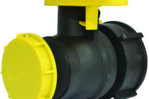 IBC Valve 2" NPT Viton Seal Yellow Cap 75mm Collar Thread