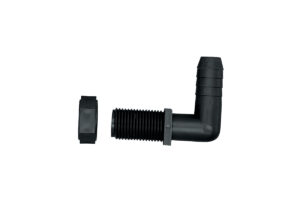 Elbow 11/16" Male UN x 3/8" Hose Barb - Polypropylene