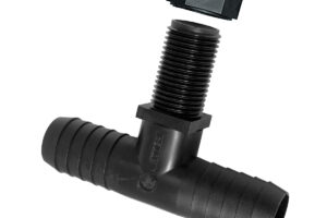 Tee 11/16" Male UN x 3/8" Hose Barb x 3/8" Barb - Polypropylene