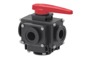 5-Way Bolted Ball Valve With Flange Couplings